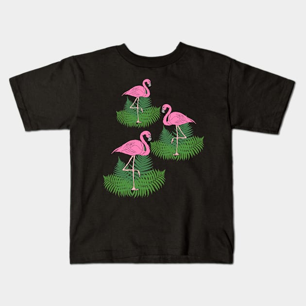 Pink Flamingos Kids T-Shirt by Mila46